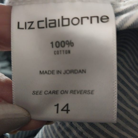 Liz Claiborne Blue and White Striped Trousers - Picture 3 of 10